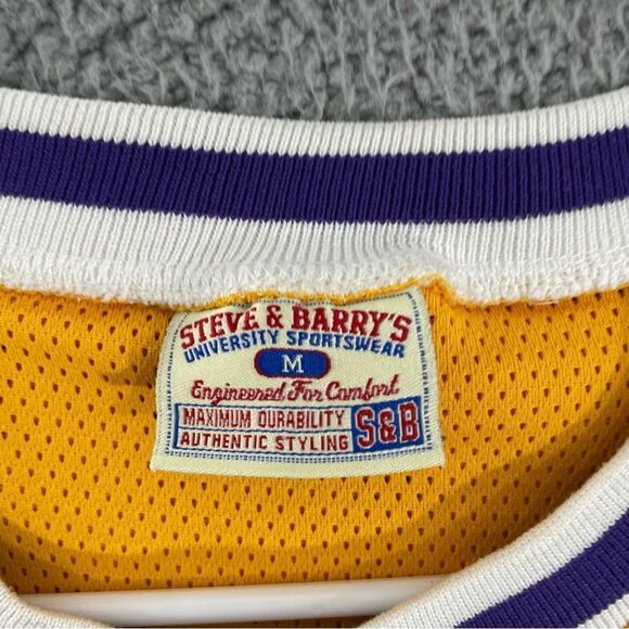 VTG Steve & Barry's Jersey Men M Gold Purple Hoops 03 Y2K Sleeveless Basketball - Picture 3 of 10